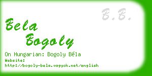bela bogoly business card