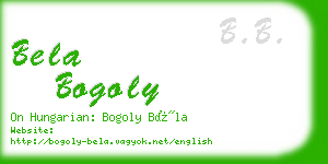 bela bogoly business card